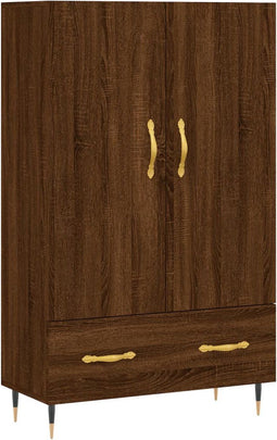 vidaXL - Hoge - kast - 69,5x31x115 - cm - bewerkt - hout - bruin - eikenkleur