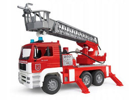 Bruder MAN Brandweerwagen - Speelgoedvoertuig - Draailadder waterpomp licht- en geluidsmodule - Rood