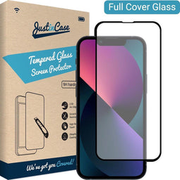 Just in Case iPhone 13 Mini - Full Cover Screenprotector - Gehard glas 9H - Kristalhelder