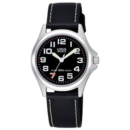 Lorus RRS53LX9 - Dames Horloge - 31 mm - Zwart Leder
