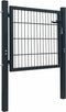 vidaXL - Poort - dubbelstaafmat - (enkel) - 106x130 - cm - antracietgrijs