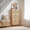 SoBuy FSR155-N - Opbergbank - Houtlook 3 Kleppen Faux Leather - Naturel