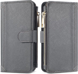 iMoshion Hoesje Geschikt voor iPhone 12 Pro / 12 Hoesje Met Pasjeshouder - iMoshion Luxe Portemonnee - Grijs