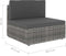 vidaXL - Tweezitsbank - sectioneel - poly - rattan - grijs