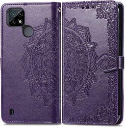 iMoshion Hoesje Geschikt voor OnePlus 10 Pro Hoesje Met Pasjeshouder - iMoshion Mandala Bookcase - Paars
