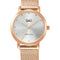 Q&Q C35A-007PY - Horloge - Polshorloge - Analoog - Vrouwen - Dames - Milanese/Mesh stalen band - Rond - Metaal - Stippen - Rosékleurig