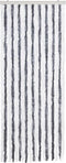 vidaXL - Vliegengordijn - 56x200 - cm - chenille - grijs - en - wit