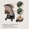 Lionelo Bess - Ultra compacte Buggy - Lichtgewicht (7,5 kg) - Automatisch inklapbaar - XXL Kap met UPF 50+ - Beige