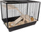 Flamingo Elsa - Hamsterkooi - Ruim met platforms en schuilplaats - Zwart & Naturel - 77x47x60 cm