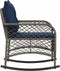 vidaXL - Tuinschommelstoel - met - kussens - poly - rattan - grijs