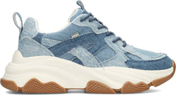 POSH by Poelman GIGI - Dames sneakers - Vetersluiting chunky zool 3,5 cm - Licht denim
