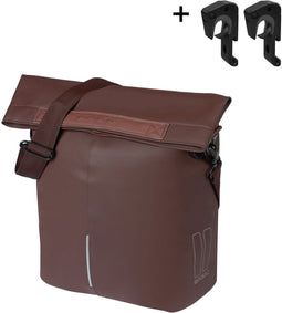 Basil City - Fietsshopper - MIK Hooks - Enkele Fietstas - 14-16 Liter - Waterafstotend - Reflectiedetails - Roasted Bruin,,,