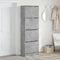 vidaXL Schoenenkast met 4 klaplades 60x34x187,5 cm betongrijs