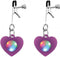 XR - CHARMED - LIGHT UP HEART SILICONE NIPPLE CLAMPS WITH LED LIGHT