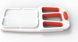 Theomatik multifunctioneel bord - Eten hulpmiddel - Anti-slip vakjes - Rood/wit