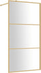 vidaXL - Inloopdouchewand - transparant - 100x195 - cm - ESG-glas - goudkleurig