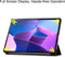 Lunso - Geschikt voor Lenovo Tab P12 Pro - Tri-Fold Bookcase hoes - Donkerblauw (niet voor de Geschikt voor Lenovo Tab P12)