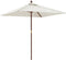 vidaXL - Parasol - met - houten - paal - 198x198x231 - cm - zandkleurig