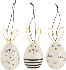 J-Line hanger - keramiek - mix - 3 stuks