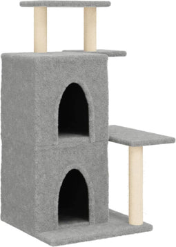 vidaXL - Kattenmeubel - met - sisal - krabpalen - 97 - cm - lichtgrijs