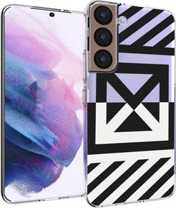 iMoshion Hoesje Geschikt voor Samsung Galaxy S22 Hoesje Siliconen - iMoshion Design hoesje - Transparant / Graphic Stripes
