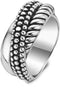 TI SENTO Ring - 925 zilver - Drie banden gerhodineerd - Zilver - Maat 17.25 mm (maat 54)