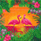 Diamondpainting crystal art kit fancy flamingo - 40 stuks