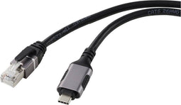 Renkforce RF-6055778 - USB-C naar RJ45 Netwerk Adapterkabel 1.80 m - Brede compatibiliteit - Zwart