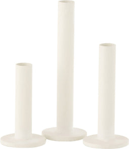 J-Line kandelaar Laag Modern - metaal - wit - 3 stuks