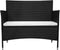 vidaXL - Tuinbank - met - kussen - poly - rattan - zwart