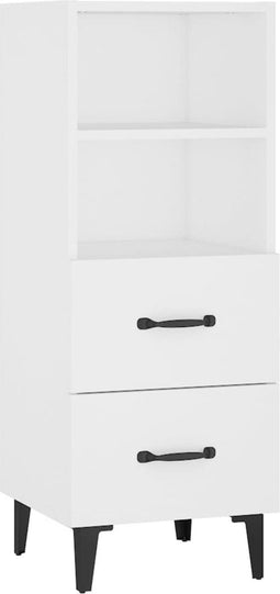 vidaXL - Dressoir - 34,5x34x90 - cm - bewerkt - hout - wit