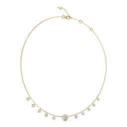 Guess JUBN04155JWYGT-U - Collier - Goudkleurig met vierkante regenboogkleurige kristal bedels