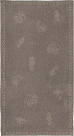 Seahorse Shells - Strandlaken - 100 x 200 cm - Zachte velours - Taupe