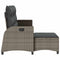 vidaXL - Verstelbare - tuinbank - met - kussens - L-vormig - poly - rattan - grijs