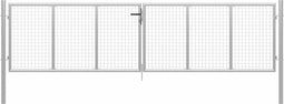 vidaXL - Poort - 415x150 - cm - gegalvaniseerd - staal - zilverkleurig