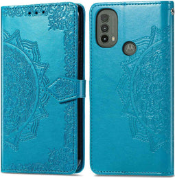 iMoshion Hoesje Geschikt voor Motorola Moto E40 / Moto E30 Hoesje Met Pasjeshouder - iMoshion Mandala Bookcase - Turquoise