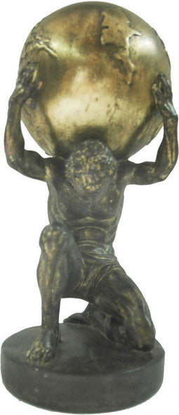 Decoratieve figuren DKD Home Decor Atlas Gouden Hars Mannen Lichtgrijs Modern (15 x 14 x 28 cm)