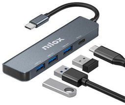 Nilox USB-kabel - USB-C - 4 poorten - Grijs