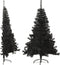 vidaXL - Kunstkerstboom - met - standaard - half - 180 - cm - PVC - zwart
