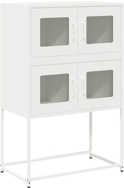 vidaXL - Hoge - kast - 68x39x107 - cm - staal - wit