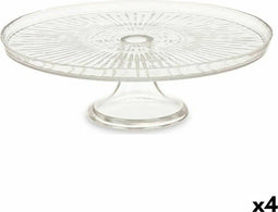 Taartplateau 31 x 10,5 x 31 cm Kristal Transparant (4 Stuks)