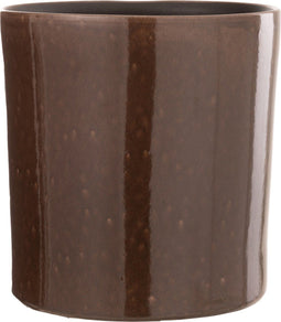 J-Line bloempot Flek - keramiek - bruin - large - Ø 24 cm
