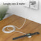 iMoshion Draadloze Oplader Geschikt voor de Apple Watch - Oplaadkabel voor Apple Watch Series 1 / 2 / 3 / 4 / 5 / 6 / 7 / 8 / 9 / SE (2) / Ultra (2) - 2-in-1 USB-A & USB-C - 2 meter - Wit