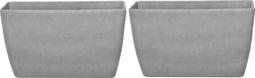 BARIS - Bloempot set van 2 - Lichtgrijs - Groot - Stenenmix
