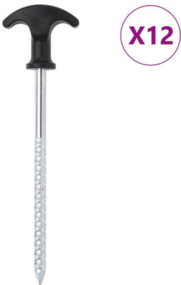 vidaXL - Tentharingen - 12 - st - Ø7 - mm - 17 - cm - gegalvaniseerd - staal