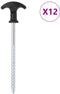 vidaXL - Tentharingen - 12 - st - Ø7 - mm - 17 - cm - gegalvaniseerd - staal