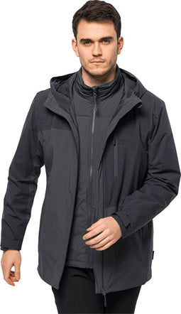 Jack Wolfskin Feldberg 3in1 - Outdoorjas - Waterdicht en ademend - Ebony (2022)