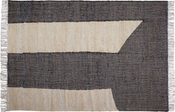 WOOOD Exclusive Lias Vloerkleed - Jute/Katoen -Zwart - 1x200x300