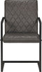 vidaXL - Eetkamerstoelen - 2 - st - echt - leer - grijs