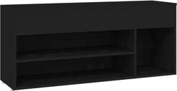 vidaXL - Schoenenbank - 105x30x45 - cm - bewerkt - hout - zwart